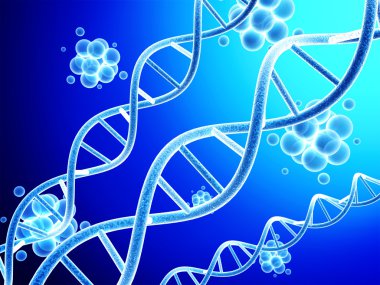 Dna yapısı ve moleküller dijital 3d modeli