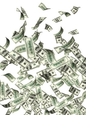 dolarlık banknotlar uçan 