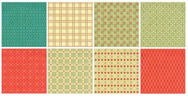 Retro geometrik süs deseni kümesi