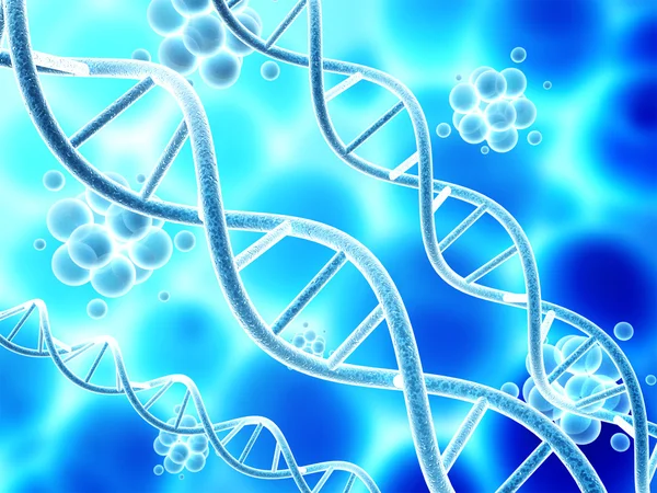 Dna yapısı ve moleküller dijital 3d modeli — Stok fotoğraf