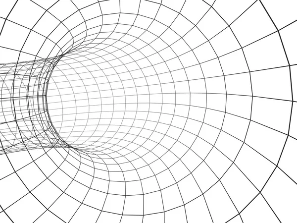 Grid에서 추상 3d 터널 — 스톡 사진