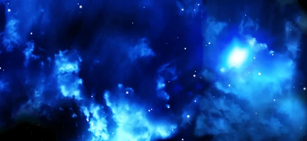 Scène spatiale avec étoiles et nébuleuse — Photo