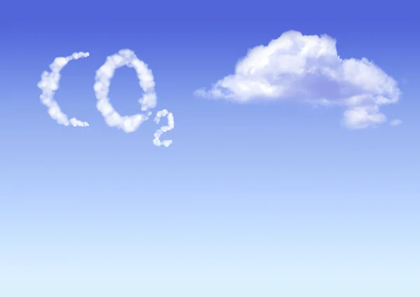 Symbol CO2 from clouds — Stock Photo, Image