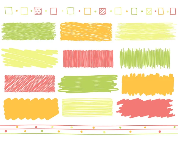 Conjunto de vetores de elementos de scribble — Vetor de Stock