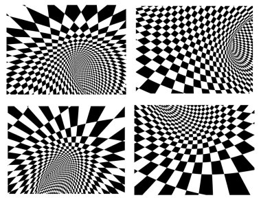 Dört soyut vektör arka planlar kümesi