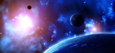Uzay sahne gezegenlerin ve Bulutsusu