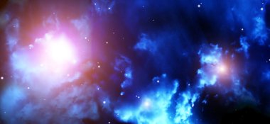 Space scene with stars and nebula clipart
