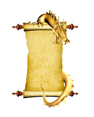 ve scroll eski parşömen Ejder