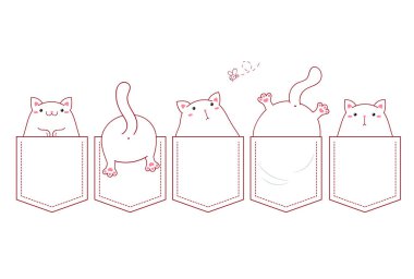 Şirin çizgi film kedilerinin cep seti.