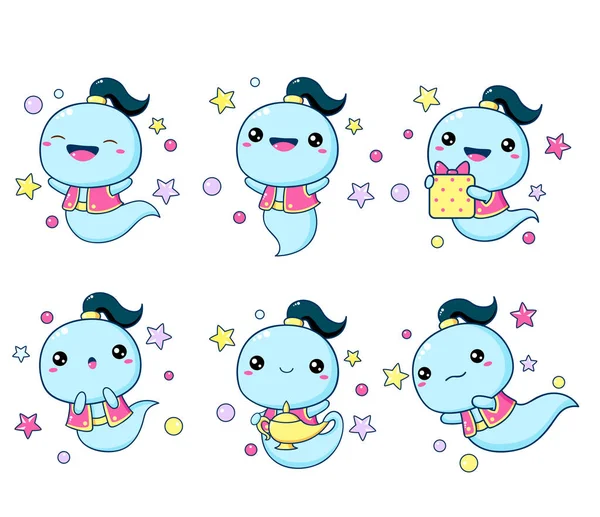 Set Kawaii Genie — Stock Vector