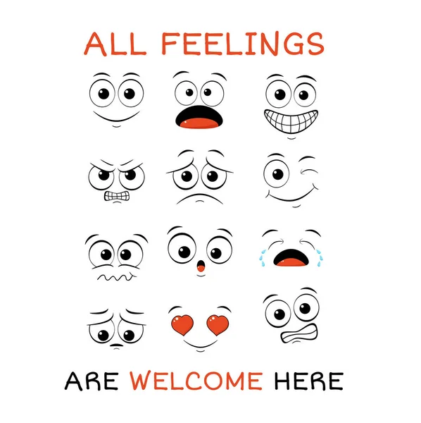 All Feeling Welcome Here Vector Banner Affirmation — Stock Vector