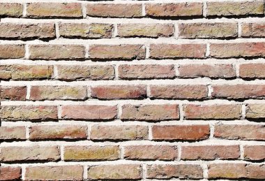 Eski tuğla duvarın tam yatay dokusu
