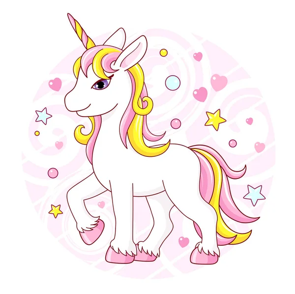 Cute Cartoon Unicorn Can Used Shirt Print Stickers Vector Illustration — Stock Vector