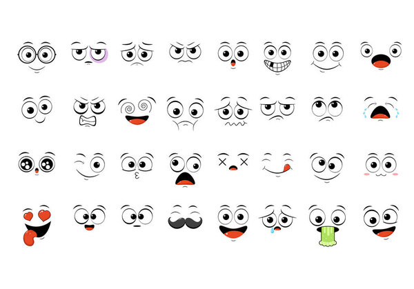 Set of emoticons with different mood