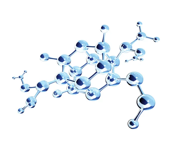 Modele Abstrakcyjnej Struktury Molekularnej Odizolowany Białym Tle Renderowanie — Zdjęcie stockowe
