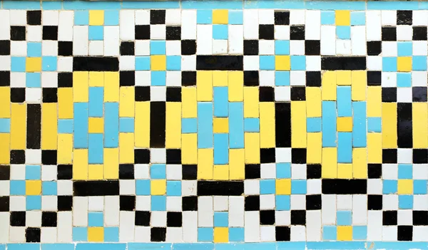 Detalj Traditionell Persisk Mosaik Vägg Med Geometrisk Prydnad Golestan Palats — Stockfoto