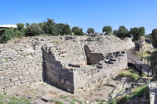 古代トロイ市 ホーマーのトロイ カナカレ州 トルコの家の遺跡 ユネスコ世界遺産 — ストック写真
