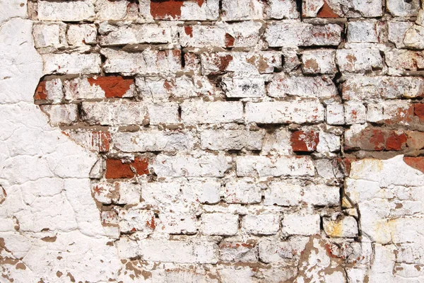 Grunge Achtergrond Met Textuur Van Oude Bakstenen Muur Gebarsten Stucwerk — Stockfoto