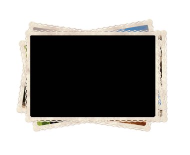 Albüm koleksiyonu için klasik öğeler. Eski retro fotoğraflar. Beyaz arka planda izole edilmiş nesneler. Şablon oluşturun. Metin için alanı kopyala