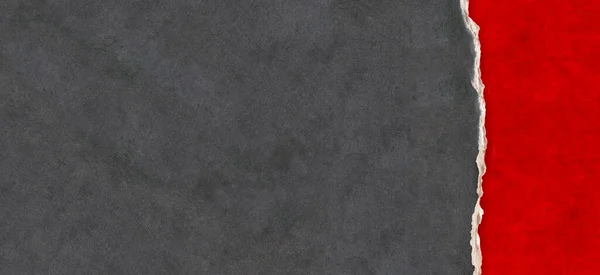 Horizontale Hintergrund Mit Zerlumpten Loch Zerrissenem Papier Von Dunkelgrauer Farbe — Stockfoto