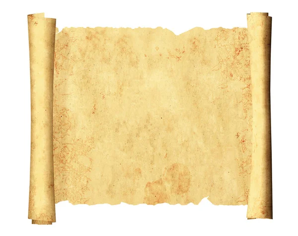 Прокрутіть Старі Пергаменти Ізольовані Білому Тлі Копіювати Простір Вашого Тексту — стокове фото