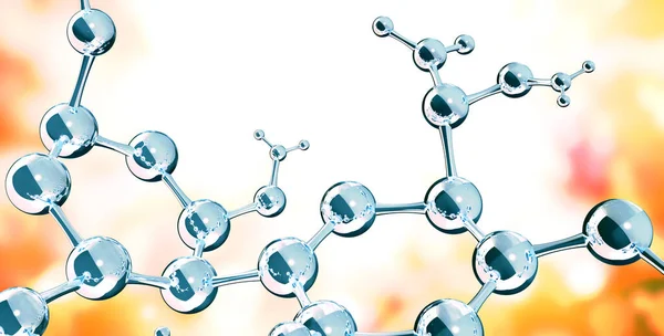 Bulanık Arka Planda Soyut Moleküler Yapının Modelleri Molekülün Cam Modeliyle — Stok fotoğraf