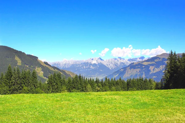 Alpok Hegyek Tirol Ausztria Kilátás Idilli Hegyi Táj Alpokban Zöld — Stock Fotó