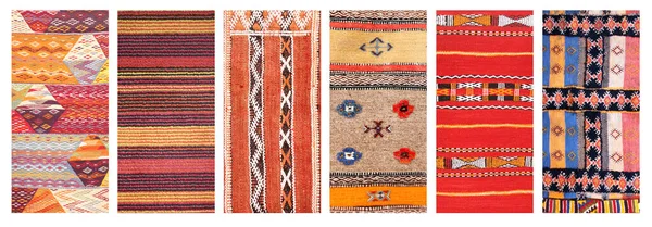Conjunto Bandeiras Verticais Horizontais Com Texturas Berbere Tapete Tradicional Com — Fotografia de Stock