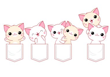 Şirin çizgi film kedilerinin cep seti.