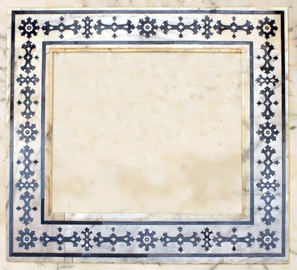 Cornice Geometrica Orizzontale Marmo Naturale Antico Con Mosaici Piastrelle Copia — Foto Stock