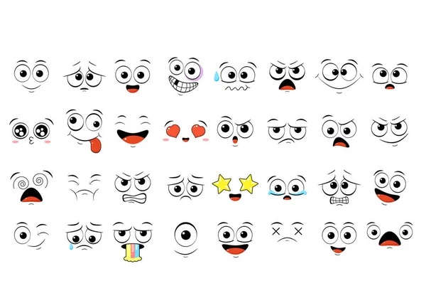 Conjunto Emoticons Com Humor Diferente —  Vetores de Stock