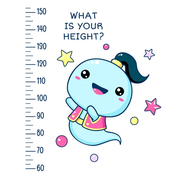 Height Chart Cute Genie — Stock Vector