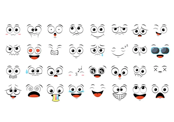 Set Emoticon Con Umore Diverso — Vettoriale Stock