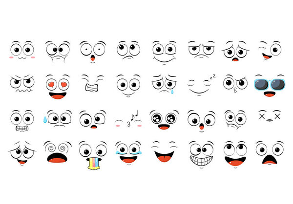Set of emoticons with different mood