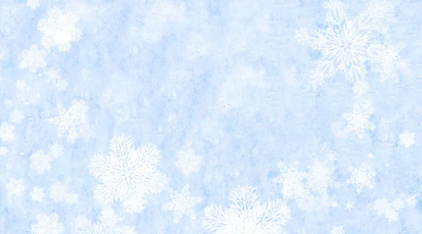Sfondo Natale Con Vecchia Texture Carta Colore Blu Fiocchi Neve — Foto Stock