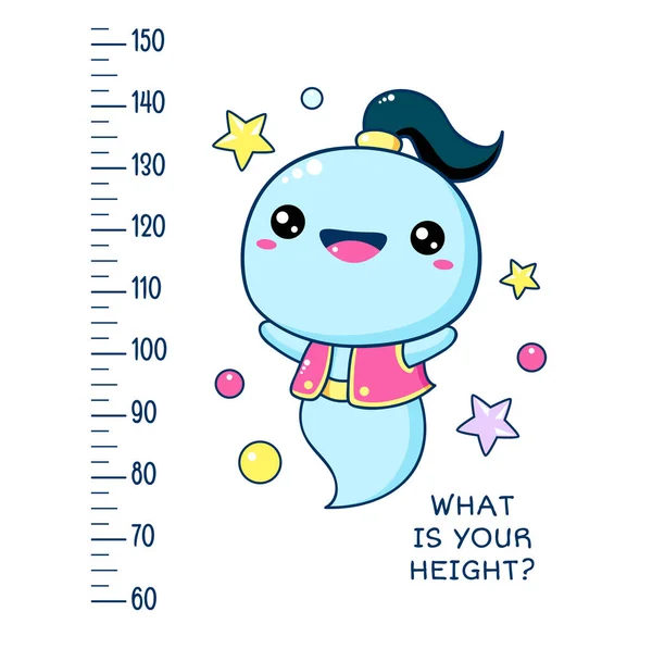 Height Chart Cute Genie — Stock Vector