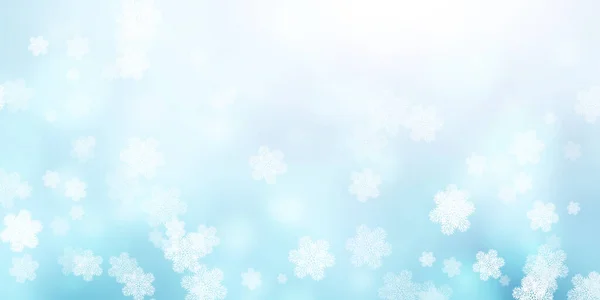 Fondo Borroso Navidad Color Azul Rosa Con Copos Nieve Banner —  Fotos de Stock