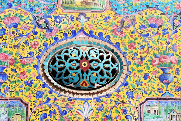 Elemento Volumétrico Cerâmico Decorativo Fachada Palácio Golestan Palácio Mármore Palácio — Fotografia de Stock