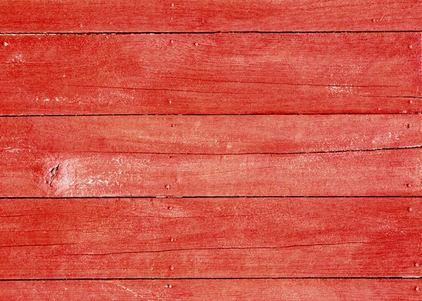 Textura Horizontal Vertical Tábuas Madeira Velhas Pintadas Com Tinta Vermelha — Fotografia de Stock