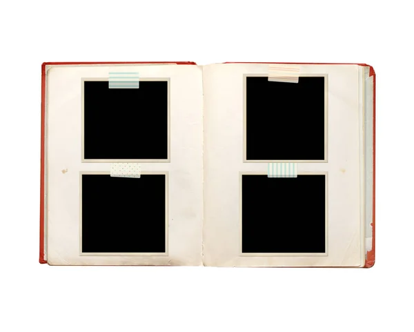 Retro Blank Photo Frames Album Vintage Scrapbook Elements Isolated White — Stock Photo, Image