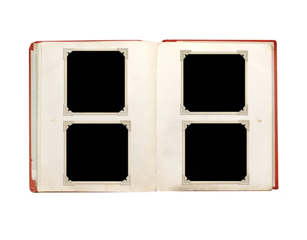 Ρετρό Κενό Κορνίζες Φωτογραφιών Άλμπουμ Βίντατζ Στοιχεία Λευκώματος Απομονωμένο Λευκό — Φωτογραφία Αρχείου