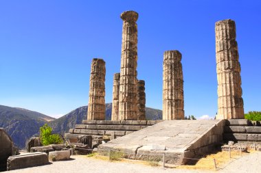 Delphi, Yunanistan Apollon Tapınağı kalıntıları