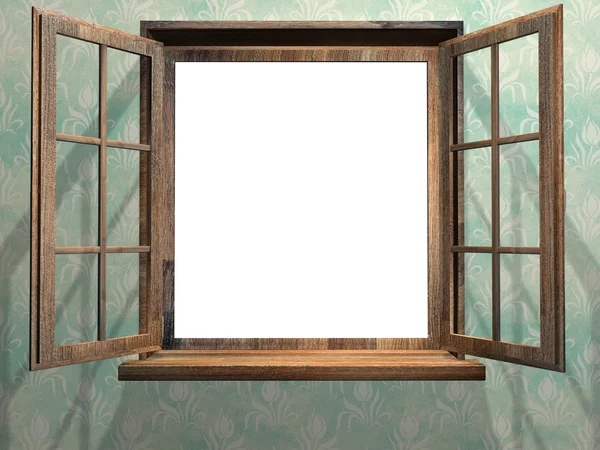 Open wooden window — Stock Photo, Image