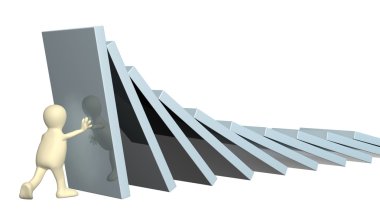 3d kukla, rakamlar bir domino holding