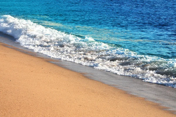 Playa soleada y olas del océano —  Fotos de Stock