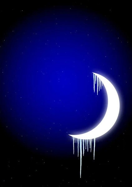 Icicles on moon — Stock Photo, Image