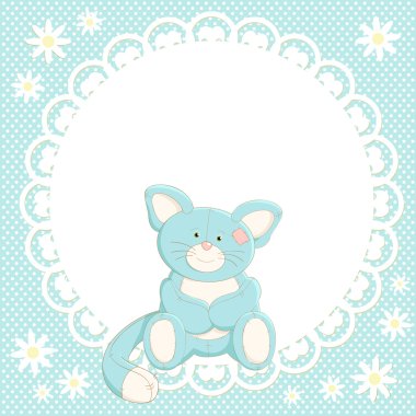 Şirin kedi ile vektör arka plan