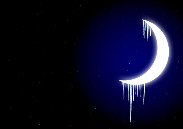 Icicles on moon — Stock Photo, Image
