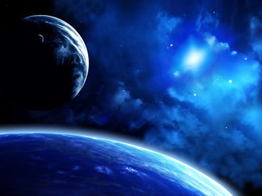 Uzay sahne gezegenlerin ve Bulutsusu