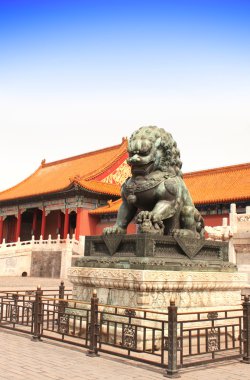 eski aslan heykeli, Yasak Şehir, beijing, Çin
